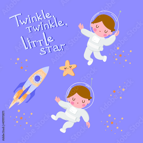 little astronaut set with star