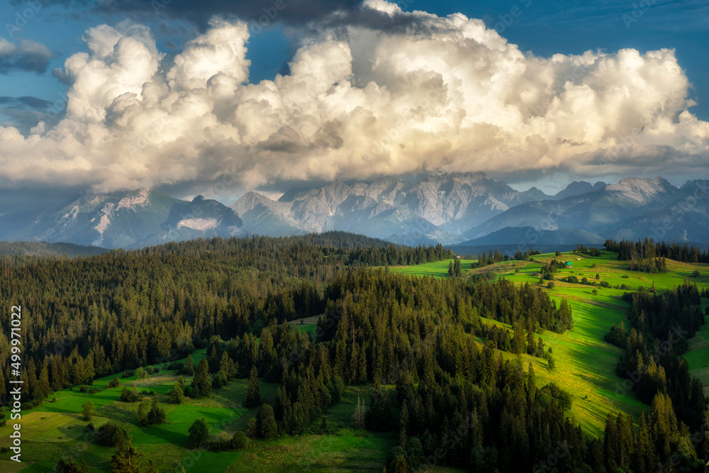 Beautiful spring view of  Tatra mountains in Poland