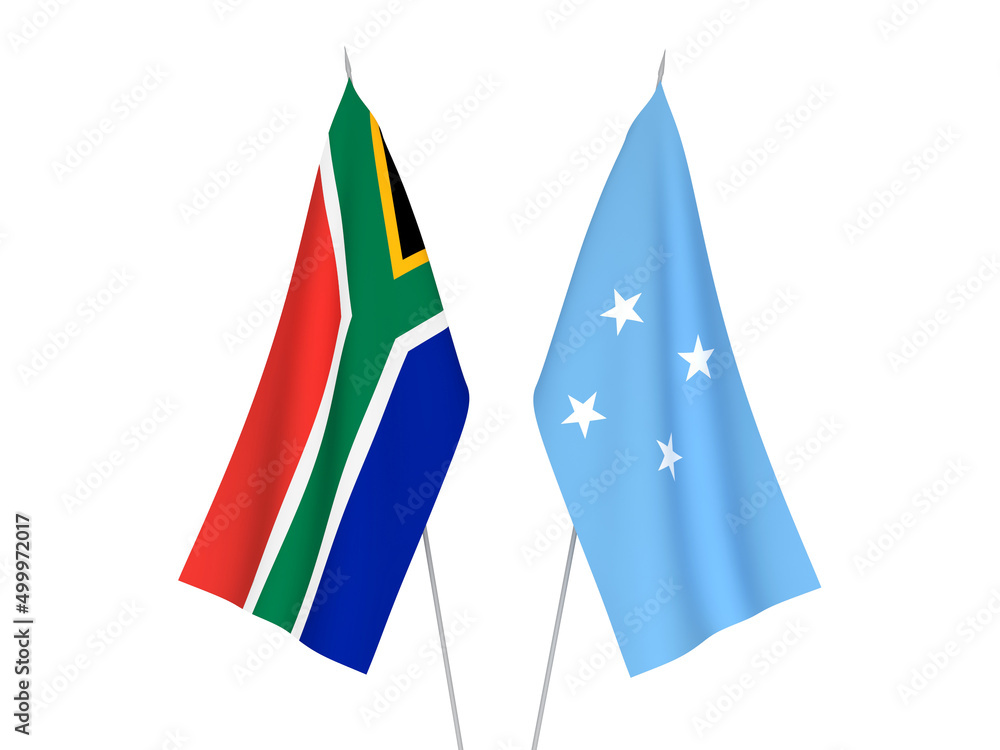 Republic of South Africa and Federated States of Micronesia flags Republic of South Africa and Federated States of Micronesia flags