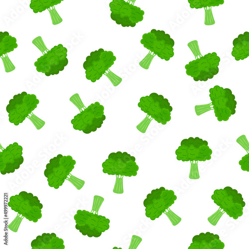 Bright seamless pattern with broccoli