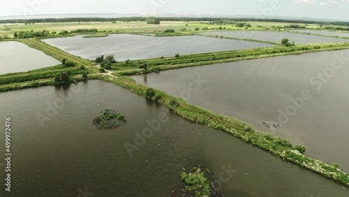 Aerial shot of Kroku Lanka Lake. Lthuania. Šilutė. 2 4K 25fps photo