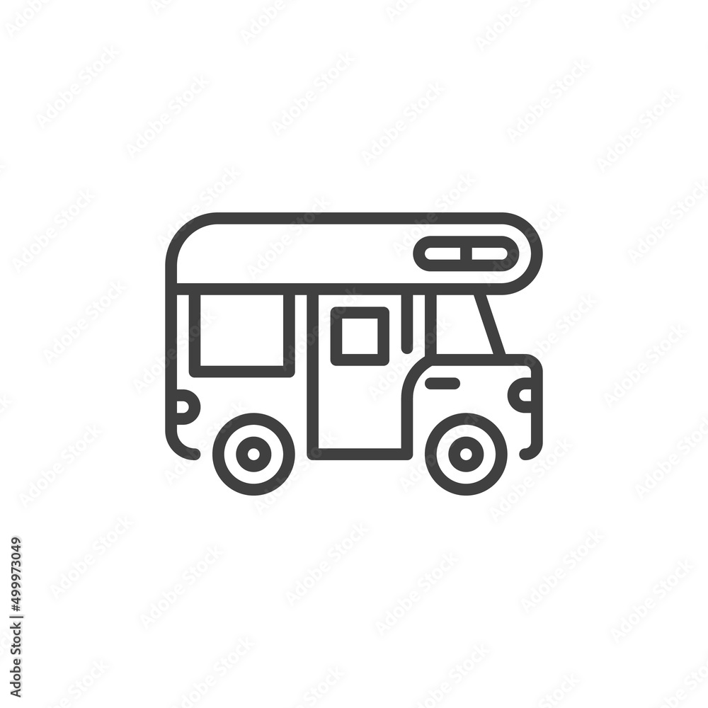 Truck camper line icon