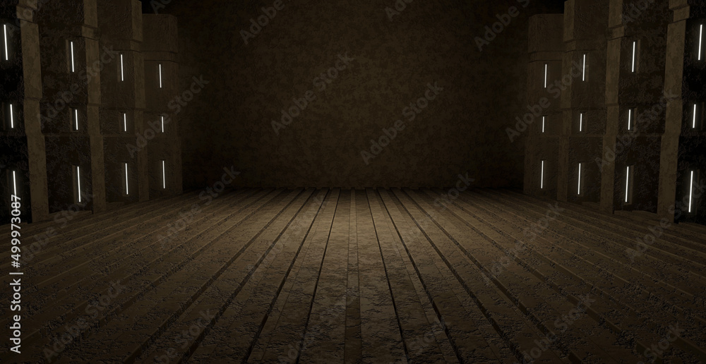 Futuristic Background Basement Hangar Corridor Warehouse Club Dance