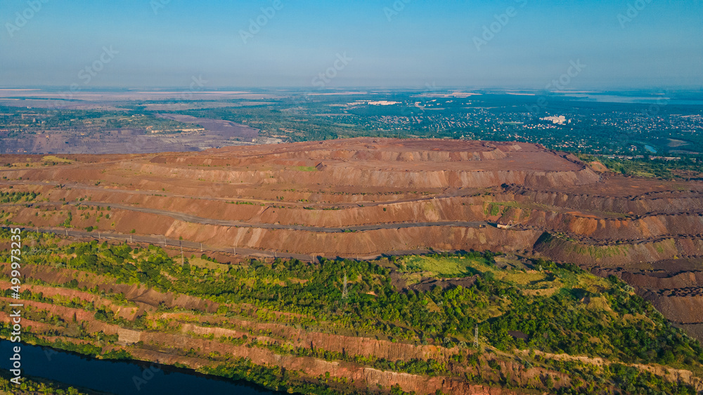 quarry iron ore mining top view