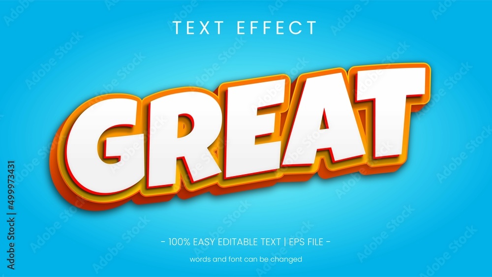 great text effect 3d looks editable eps file