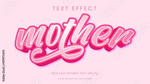 mother text effect pink color