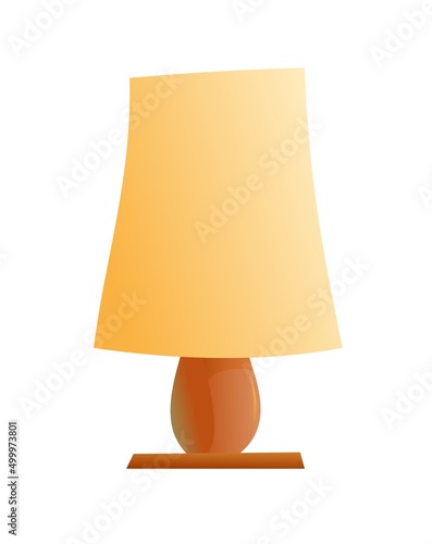 Table lamp. Modern minimalist torchere design. Cartoon style. Object isolated on white background. Vector