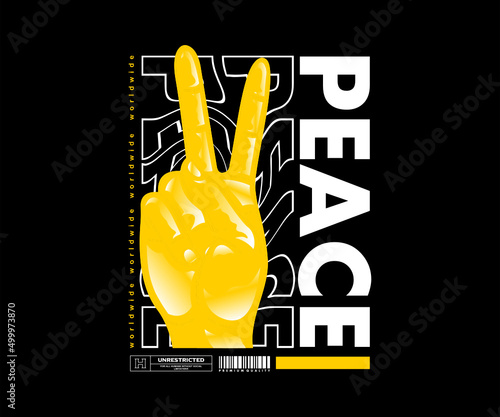 Peace t shirt design, vector graphic, typographic poster or tshirts street wear and Urban style