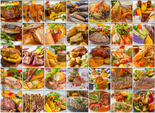 Collage de spécialités culinaires de la gastronomie française 