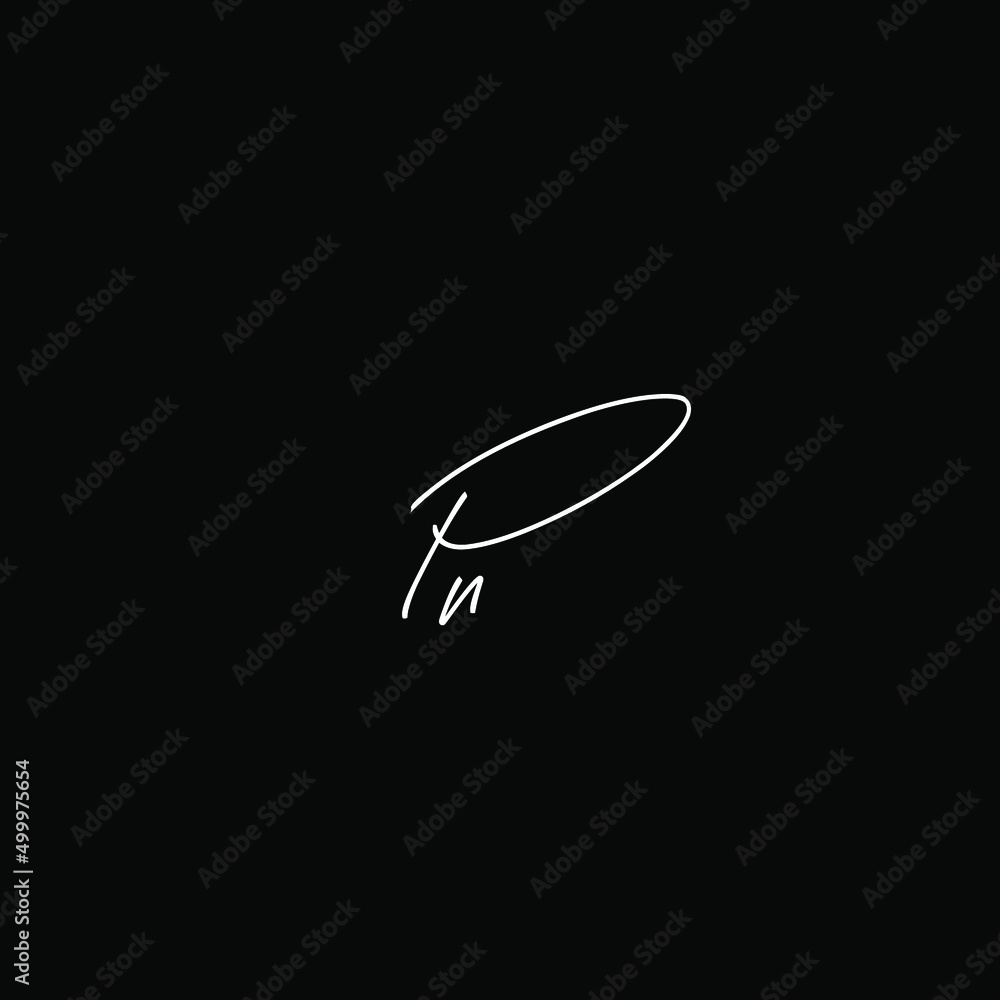 Initial Letter Pn Logo - Handwritten Signature Logo Initial Letter Pn Logo - Handwritten Signature Logo