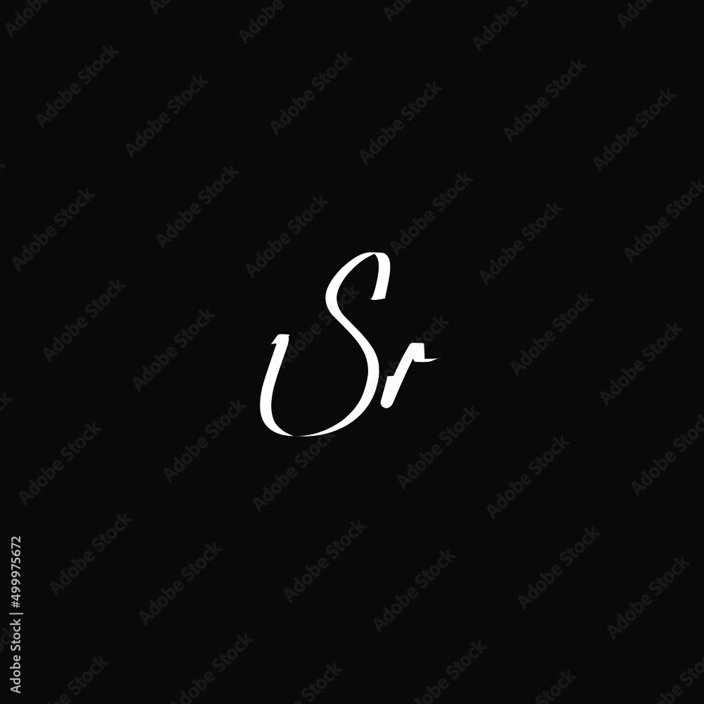 Initial Letter Sr Logo - Handwritten Signature Logo