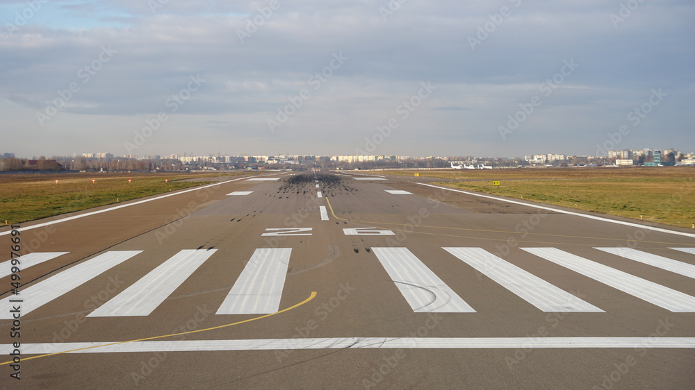 Main runway for airplanes, International Airport Kyiv, Ukraine