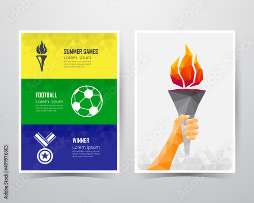 Summer games banner template, A4 size, vector illustration