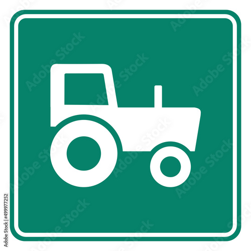 Traktor und Schild