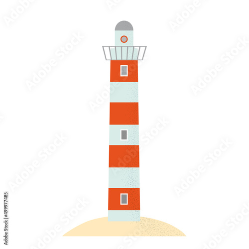 砂浜に建つ灯台