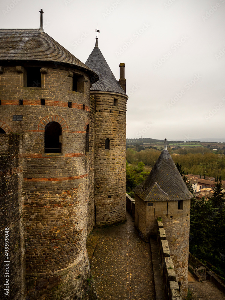 imagen des de la parte superior de la muralla del castillo de Carcassonne imagen des de la parte superior de la muralla del castillo de Carcassonne