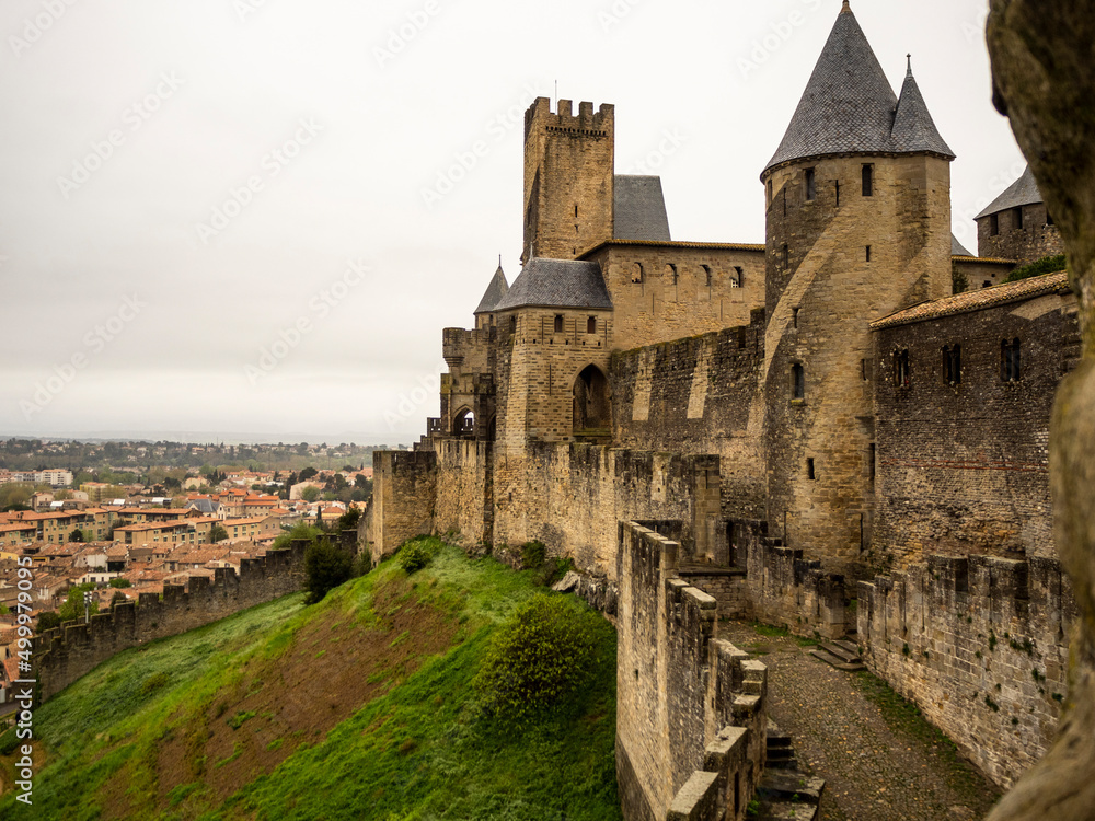 imagen des de la parte superior de la muralla del castillo de Carcassonne 
