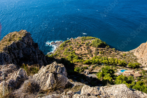 Cliffs of Maro Cerro Gordo Natural Park, near Maro and Nerja, Malaga province, Costa Del Sol, Spain. photo