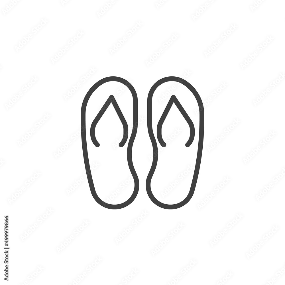Flip-flop line icon Flip-flop line icon