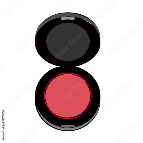 チーク（アイシャドウ）のイラスト　コスメ/スタイリッシュ/黒
