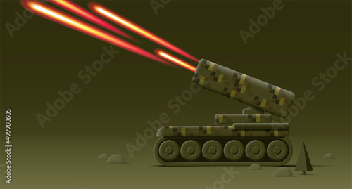 Foto artillery, military, missile, tank, illustration, rocket, fire, shot, landscape,