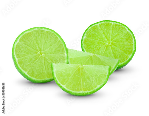 Citrus lime fruit isolated on white background cutout.