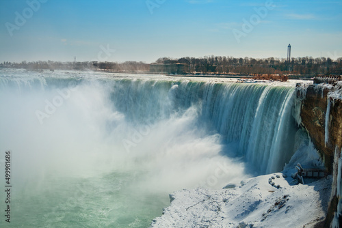 Panorama of Niagara Falls from side Ontario  Canada