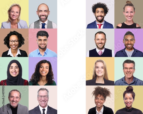 Group of beautiful people in front of a background