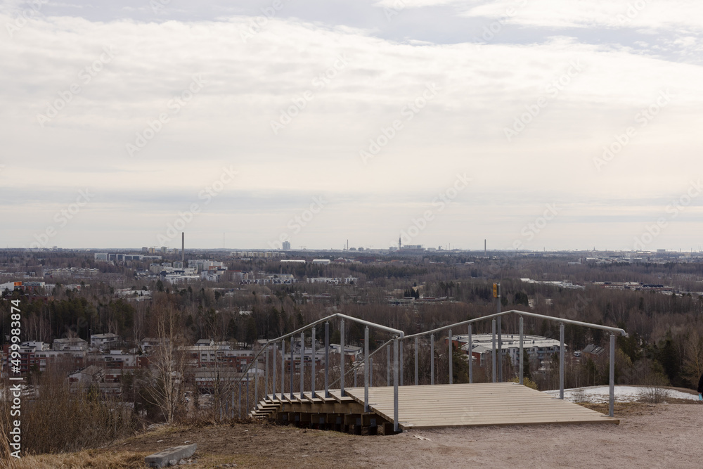 View to Helsinki. Staircase to Helsinki. High ground. Viewing place. High hill. View to Helsinki. Staircase to Helsinki. High ground. Viewing place. High hill.