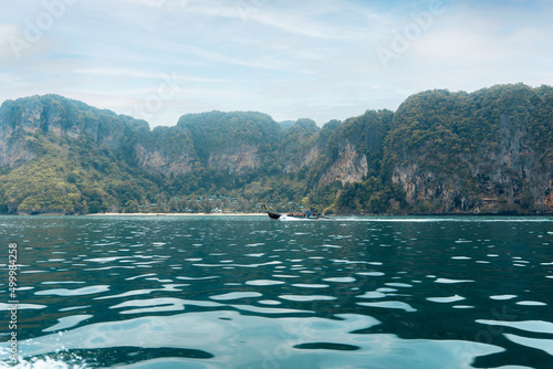 Travel, sea and rocky mountains in Thailand © artrachen