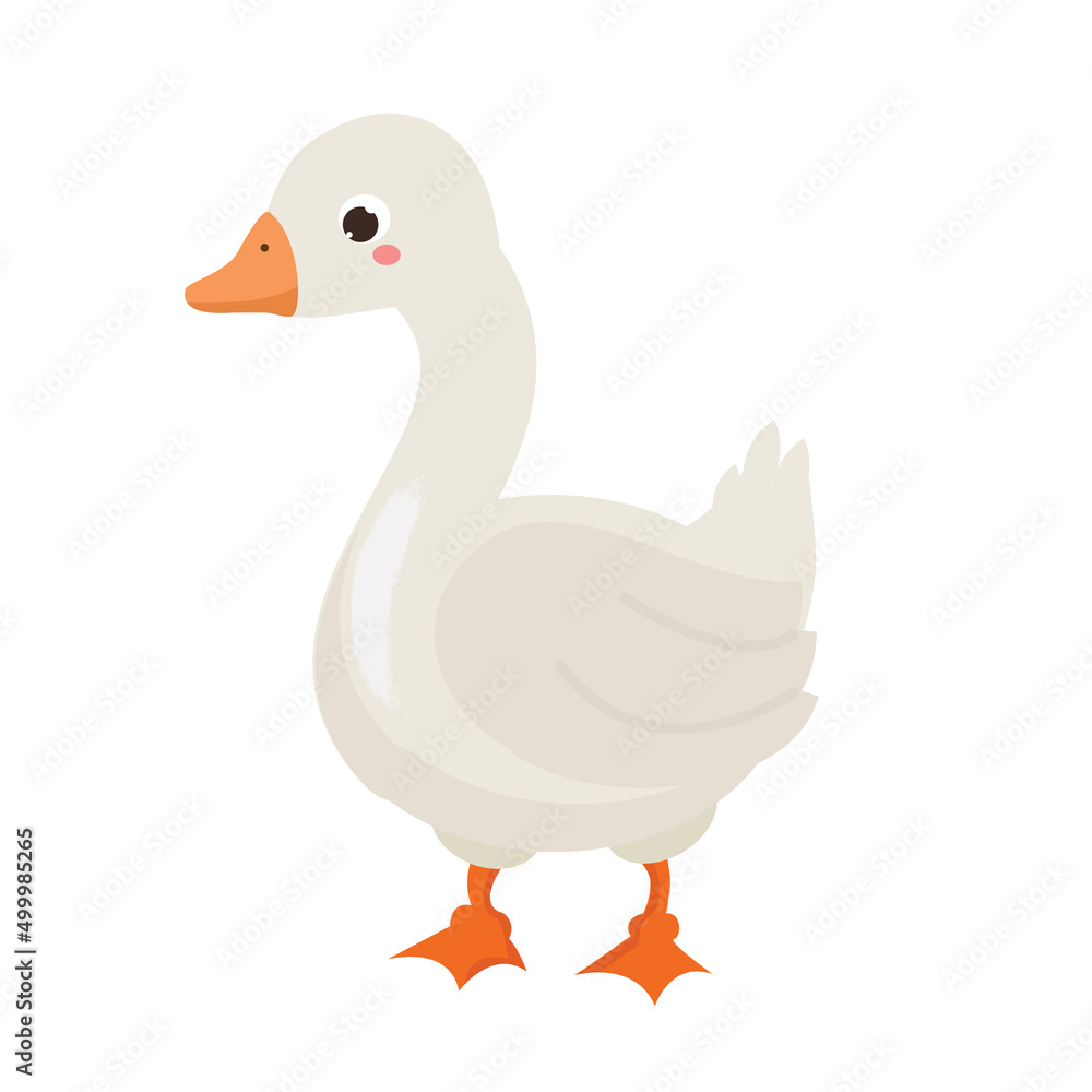 Cartoon goose. Farm bird character Cartoon goose. Farm bird character