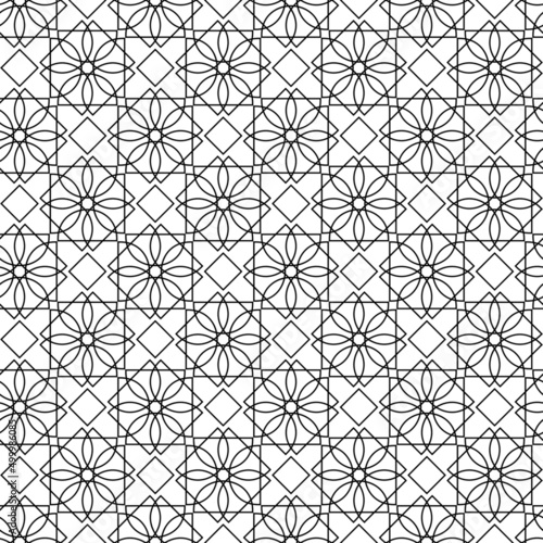 black and white seamless pattern. monochrome geometric ornament. cover  coloring  print  template.
