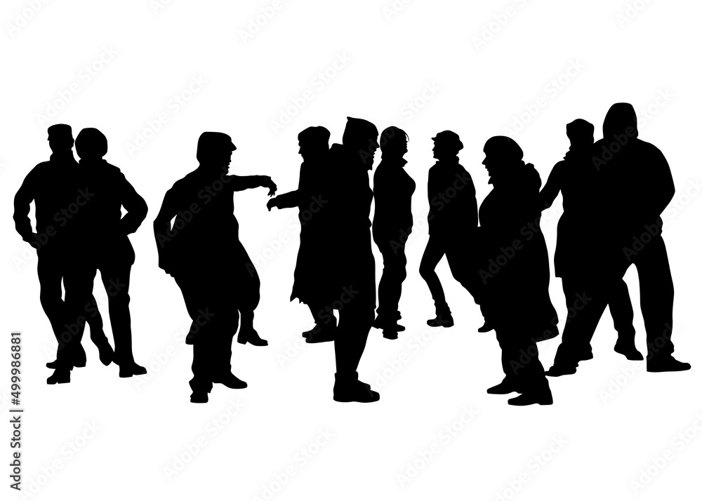 Big crowds people walking on white background Big crowds people walking on white background