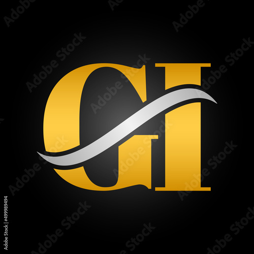 Slika na platnu Initial GI letter Logo Design vector Template