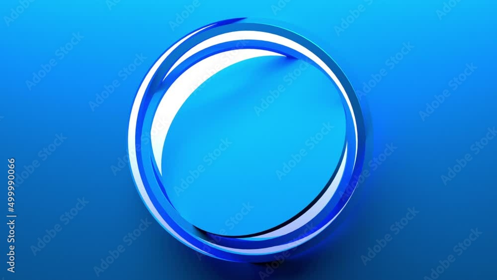 Abstract blue circle of three dimensional rotating design. Animated figure within a floating hoops loop background. Rotating round transition Abstract blue circle of three dimensional rotating design. Animated figure within a floating hoops loop background. Rotating round transition