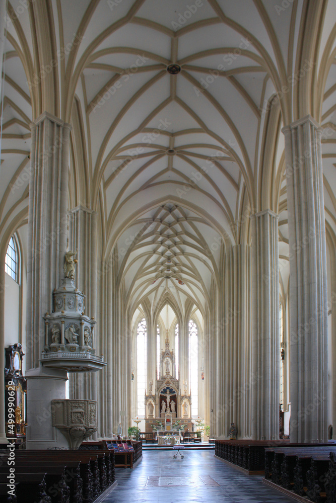 Interior of St. Jacob's Church in Brno, Czech Republic