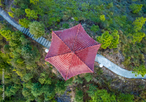 Aerial scenery of Hengfeng Cen Mountain photo