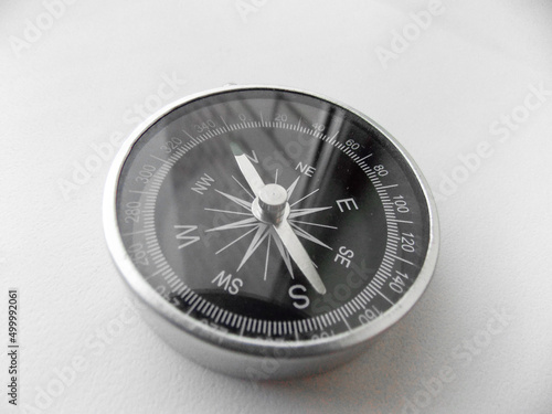 Isolated manual compass on white background