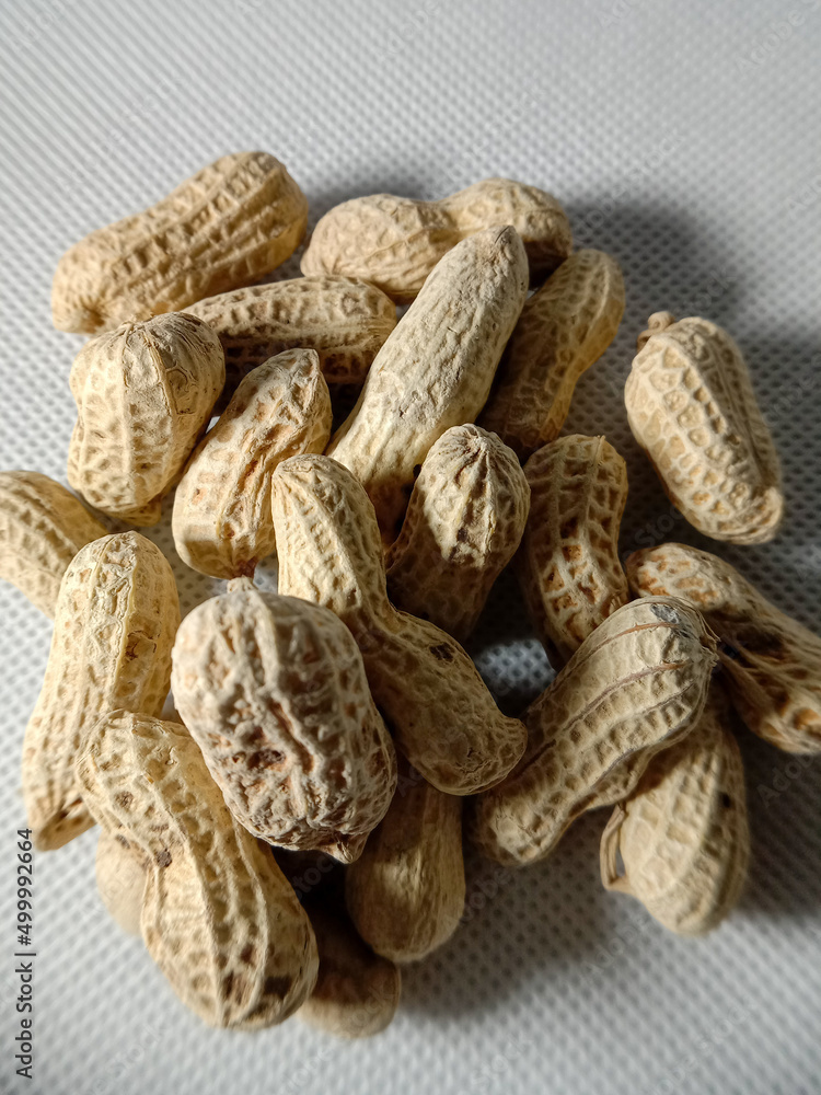 peanuts on white background peanuts on white background