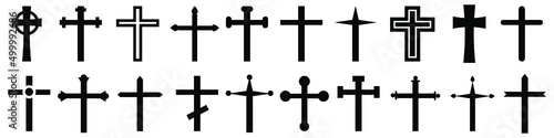 Christian cross vector icon cet. religion illustration sign collection. jesus symbol or logo.