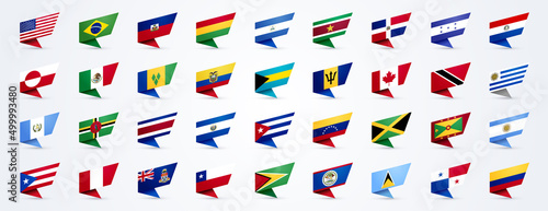 North And South America Flag Set photo