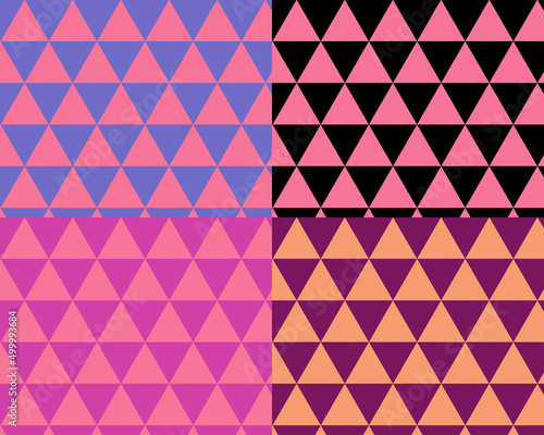 Abstract triangle pattern four designs colorful for background design