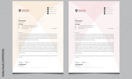 Simple abstract unique clean elegant professional creative corporate company modern business style letterhead template design for project design.