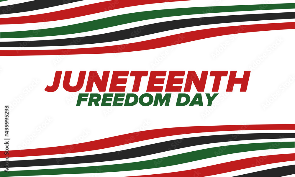 Obraz premium Juneteenth Independence Day. Freedom or Emancipation day. Annual american holiday, celebrated in June 19. African-American history and heritage. Poster, greeting card, banner and background. Vector
