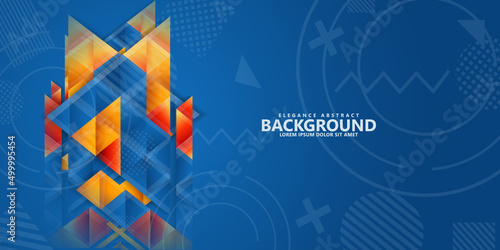 Modern abstract triangle background with combination hipster ornament. Vector Illustration