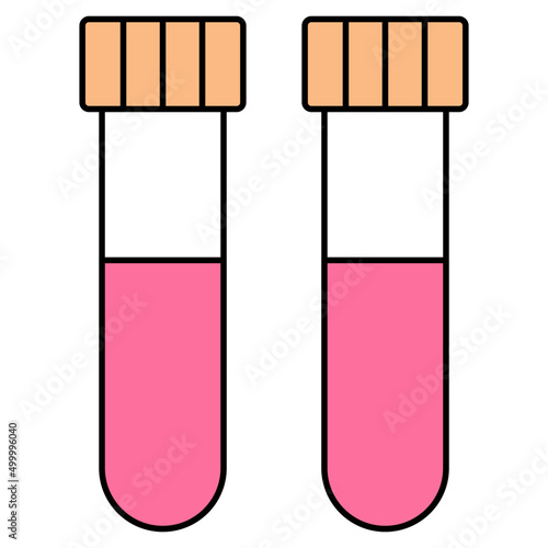 An editable design icon of sample tubes, lab apparatus