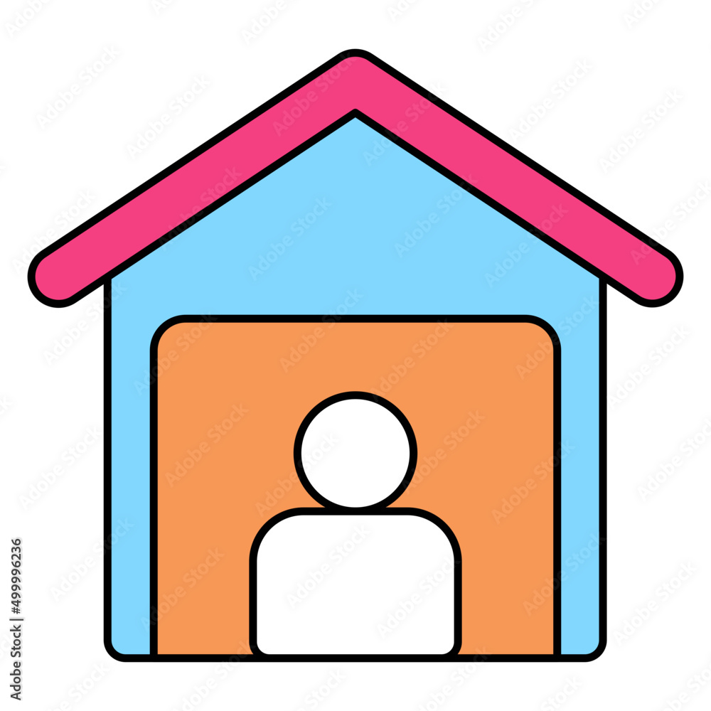 Modern design icon of stay home Modern design icon of stay home