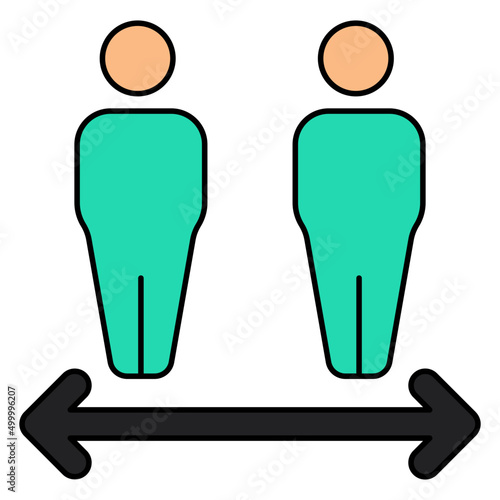 An icon design of social distance