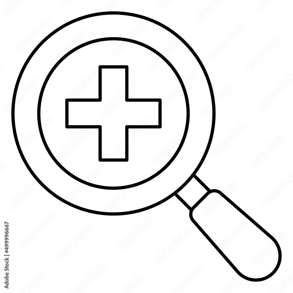 Conceptual linear design icon of medical research Conceptual linear design icon of medical research