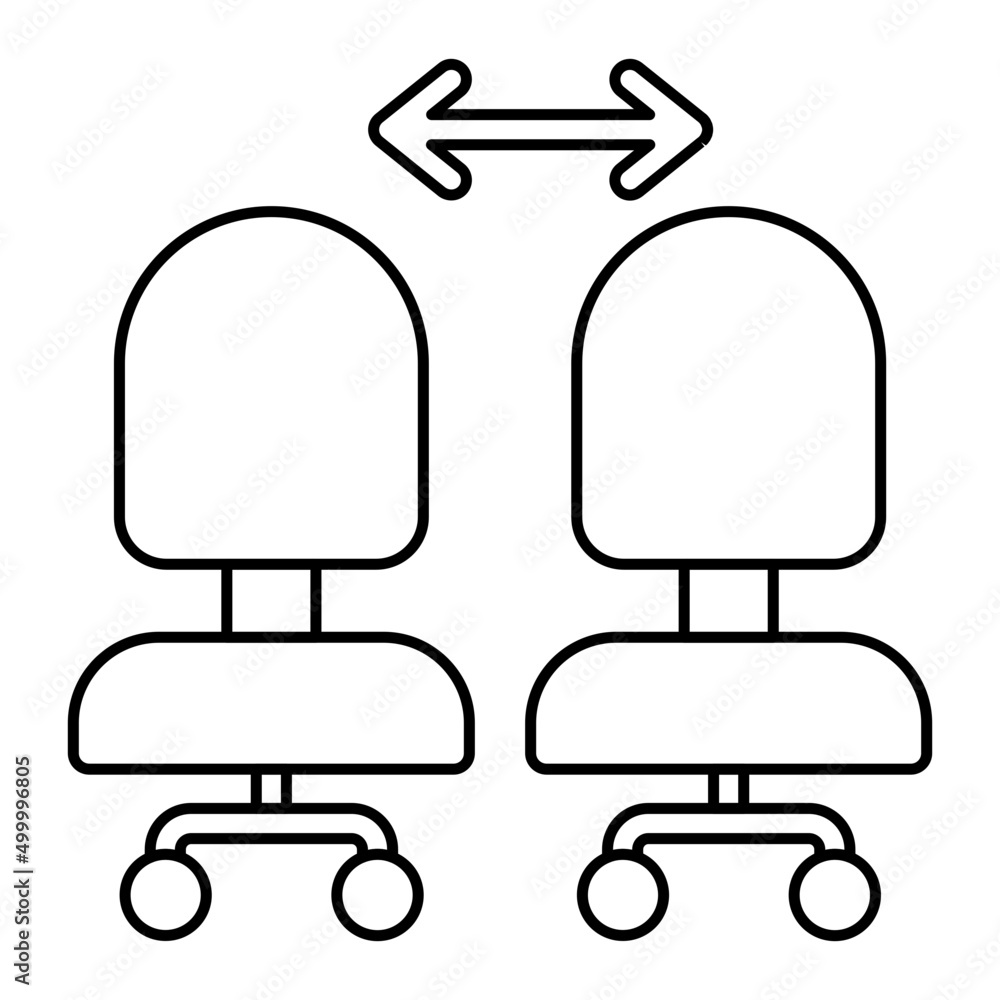 Modern design icon of chairs distance Modern design icon of chairs distance